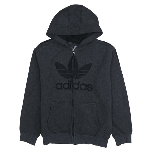 Adidas 90's Spellout Full Zip Up Hoodie Small  Black