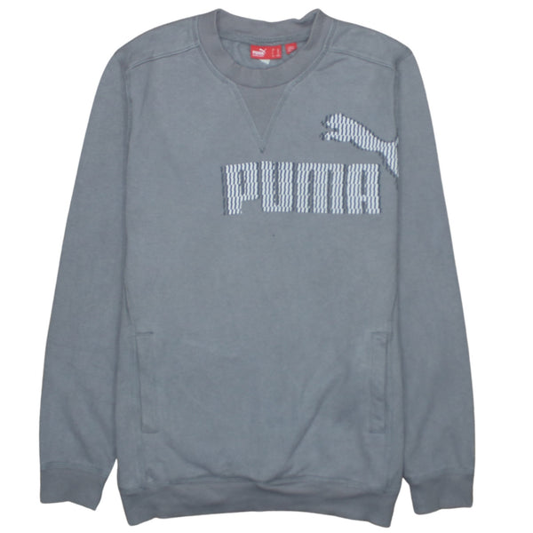 Puma 90's Spellout Crew Neck Sweatshirt Large Grey