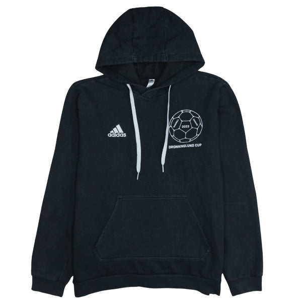 Adidas 90's Black Pullover Hoodie with Drawstring & Pockets - Medium