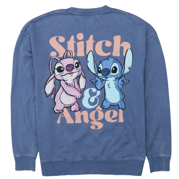 Disney 90's Stitch & Angel Blue Crew Neck Sweatshirt Men's XSmall