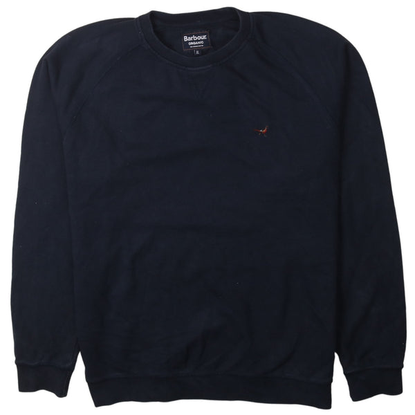 Barbour 90's Heavyweight Crew Neck Sweatshirt XLarge Navy Blue
