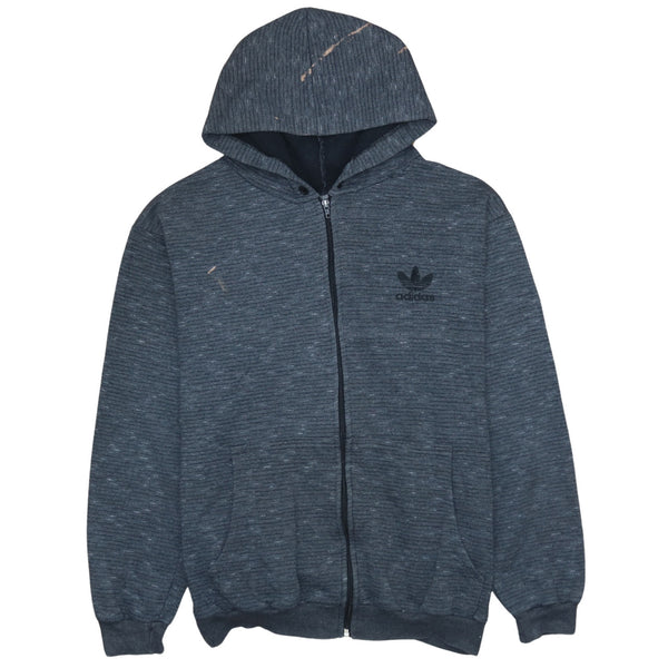 Adidas 90's Vintage Full Zip Grey Hoodie XLarge Men's Sportswear
