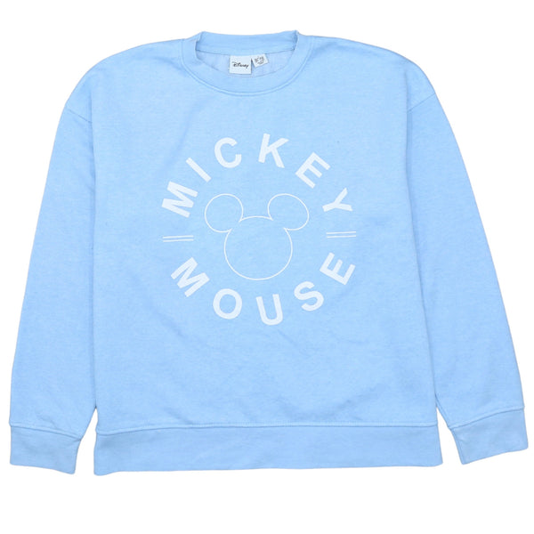 Vintage Disney 90's Mickey Mouse Blue Crew Neck Sweatshirt Small