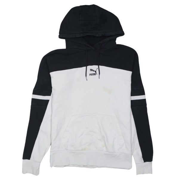 Puma 90's Drawstring Pockets Pullover Hoodie Small Black