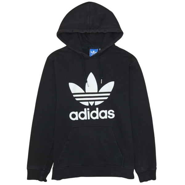 Adidas Vintage 90s Spellout Hoodie Black Men's Pullover Small Retro