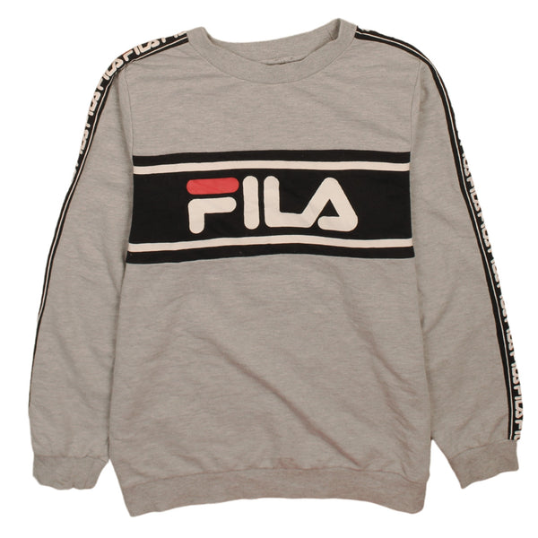 Fila 90's Spellout Grey Sweatshirt Women's Medium Vintage Retro