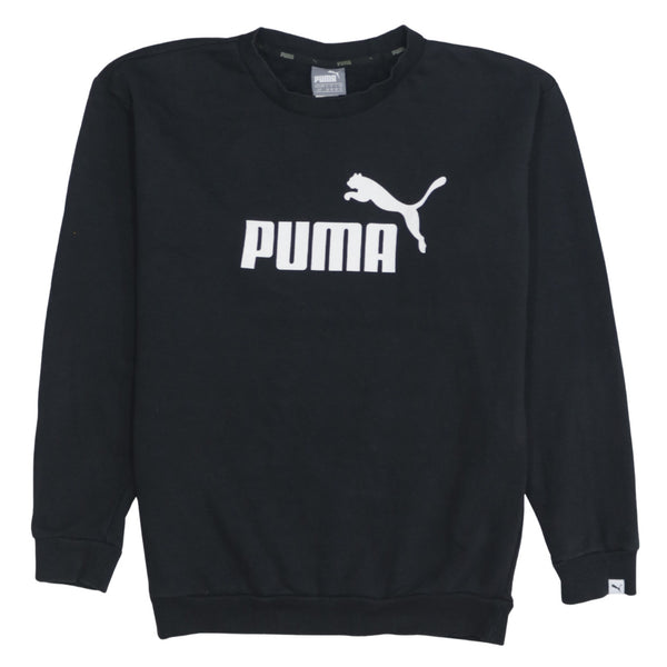 Puma 90's Spellout Crew Neck Sweatshirt Small Black