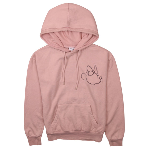 90's Disney Pullover Hoodie XSmall Pink with Drawstring Pockets