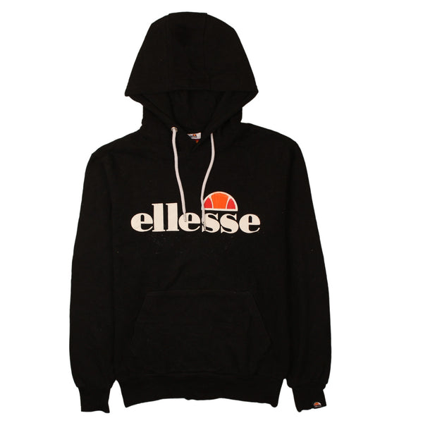 Ellesse 90's Vintage Black Spellout Pullover Hoodie, Women's Large