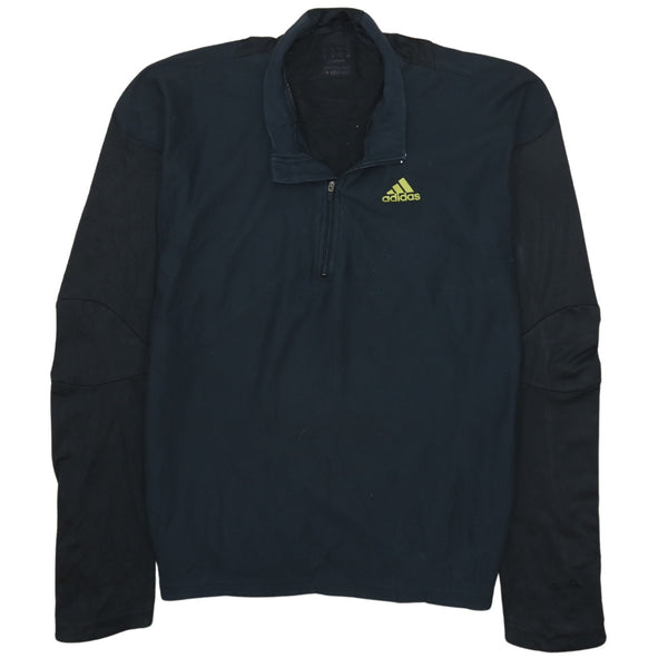Adidas Vintage 90s Black Heavyweight Quarter Zip Sweatshirt Medium
