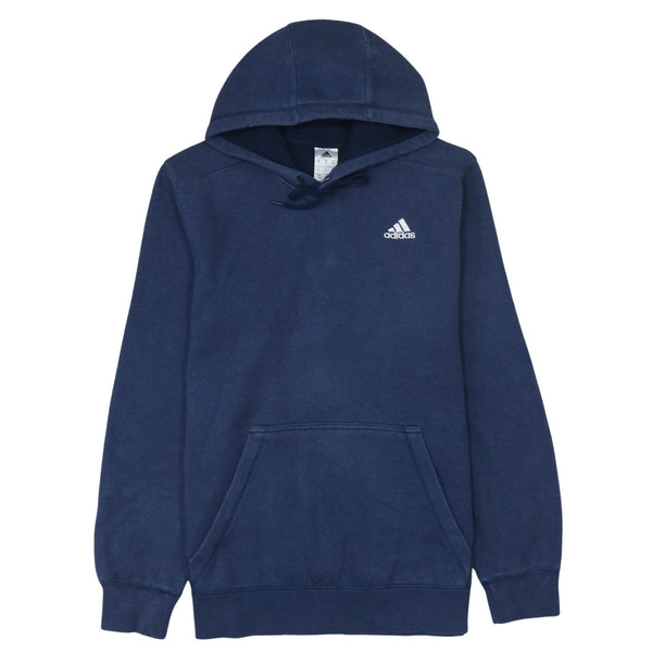 Adidas 90's Drawstring Pockets Pullover Hoodie Medium Navy Blue