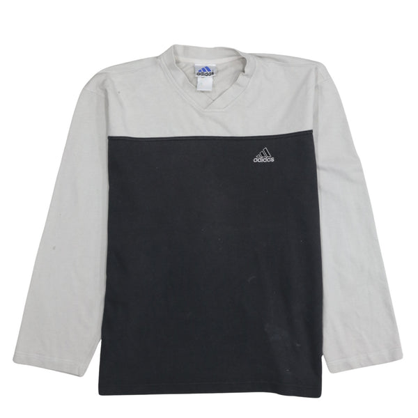 Adidas 90's Lightweight V Neck Sweatshirt Medium  Black