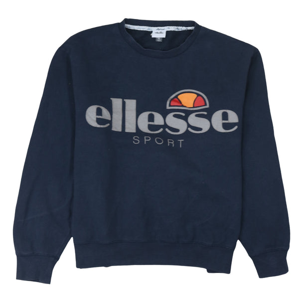 Ellesse 90's Spellout Crew Neck Sweatshirt XLarge Navy Blue