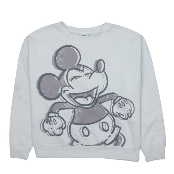 Vintage 90s Disney Mickey Mouse Crew Neck Sweatshirt Medium Beige