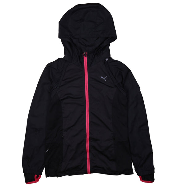 Puma Vintage 90's Women's Medium Black Full Zip Hooded Windbreaker