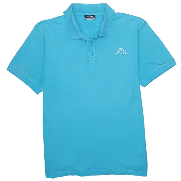 Kappa 90's Vintage Blue Polo Shirt XL – Short Sleeves, Quarter Button