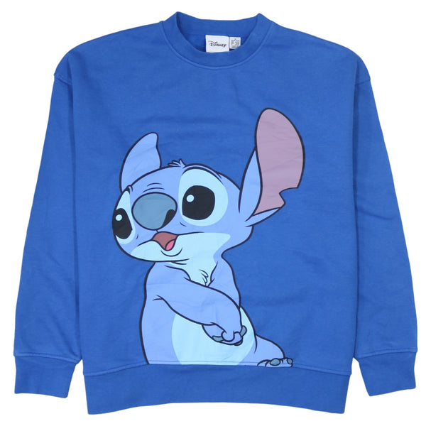 Disney 90's Stitch Crew Neck Sweatshirt Medium Blue