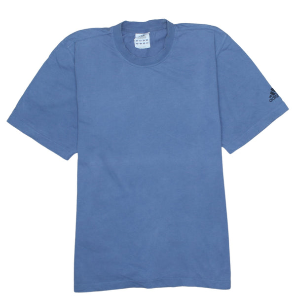 Adidas 90's Vintage Short Sleeve Crew Neck Tee Small Blue Cotton