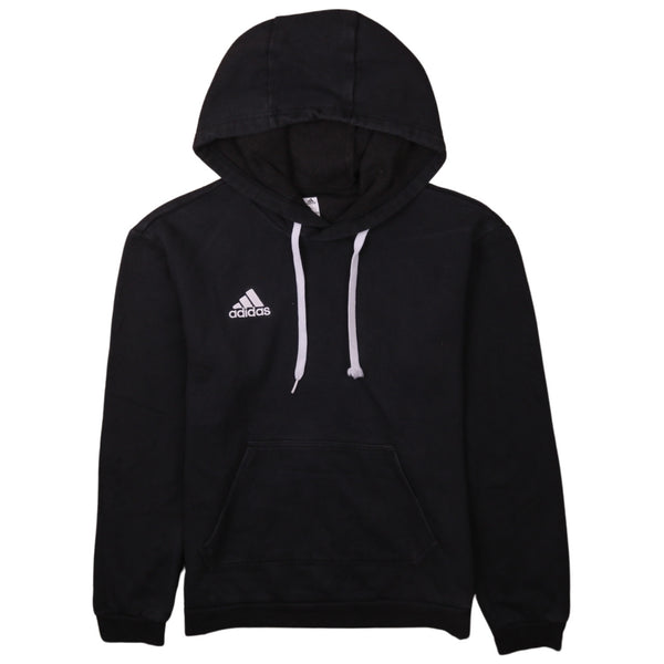 Adidas Vintage 90's Black Pullover Hoodie Size Small with Drawstring Pockets