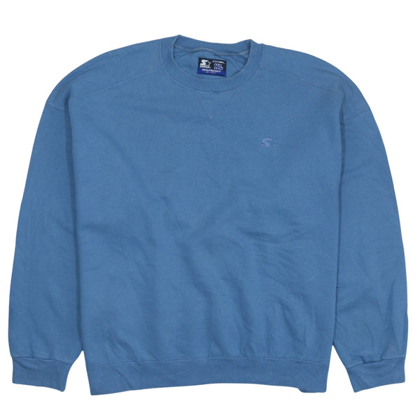 Vintage Starter 90s Heavyweight Blue Crewneck Sweatshirt XL Cotton