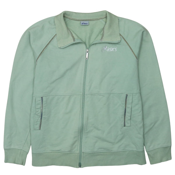 Aasics 90's Lightweight Full Zip Up Sweatshirt Large  Green