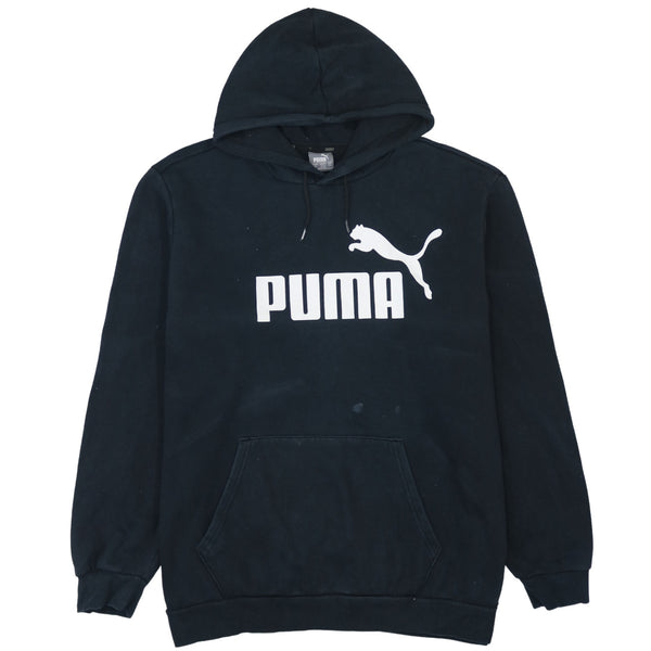 Puma 90's Black Spellout Pullover Hoodie XXLarge 2XL