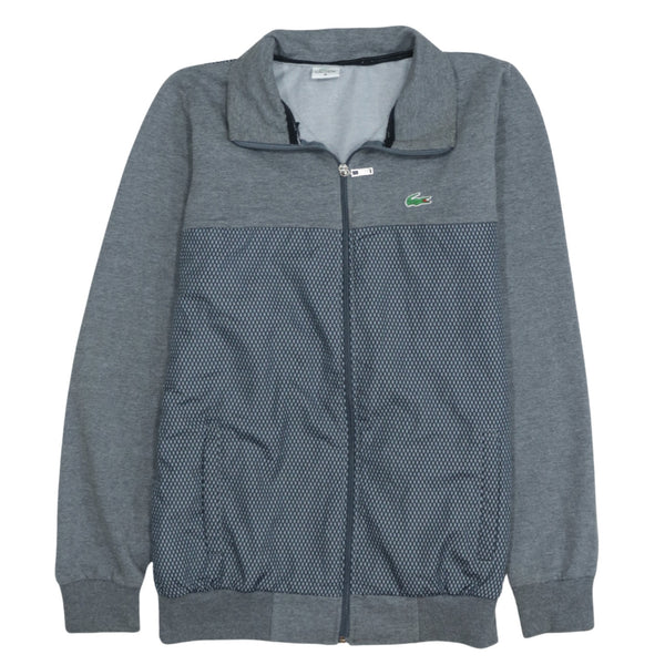 Vintage Lacoste 90's Lightweight Grey Zip-Up Sweatshirt - Women's Medium