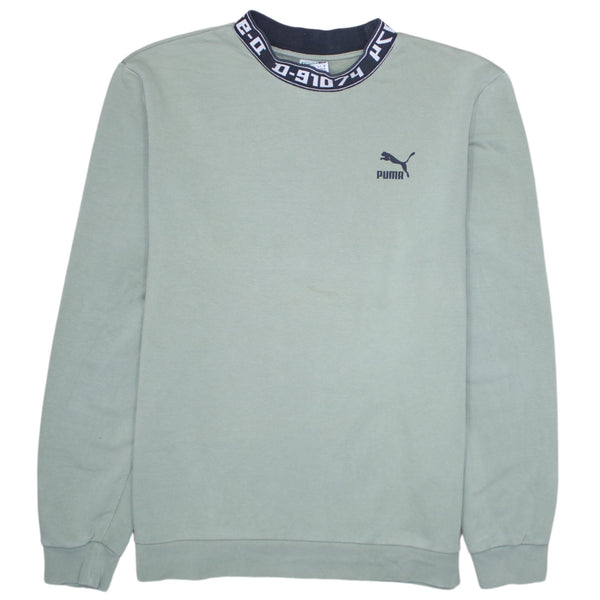 Puma 90's Lightweight Crew Neck Sweatshirt Medium Green