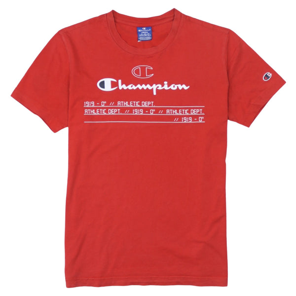 Champion 90's Spellout Short Sleeves T Shirt Small Red