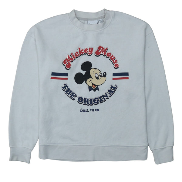 Vintage 90's Disney Mickey Mouse Crew Neck Sweatshirt Women's XXSmall White