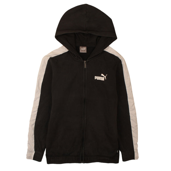 Puma 90's Vintage Black Full Zip Sportswear Hoodie Men's Small