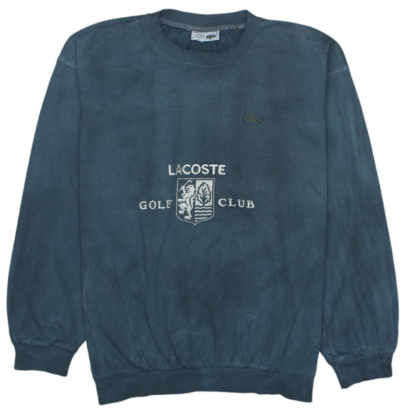 Lacoste Vintage 90's Spellout Crew Neck Sweatshirt Large Navy Blue
