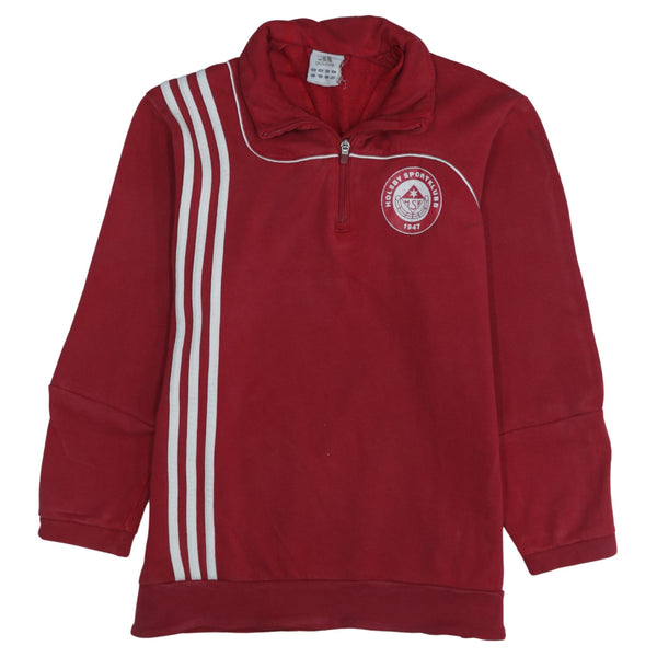 Adidas 90's Lightweight Quarter Zip Sweatshirt Large  Red