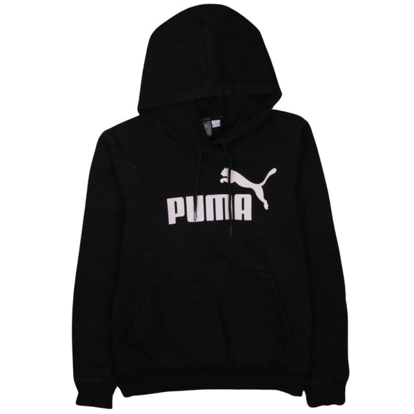 Puma 90's Vintage Spellout Pullover Hoodie Small Black