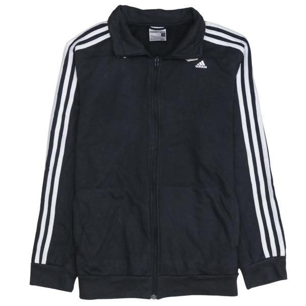 Adidas 90's Striped Sleeve Full Zip Up Sweatshirt XLarge Black