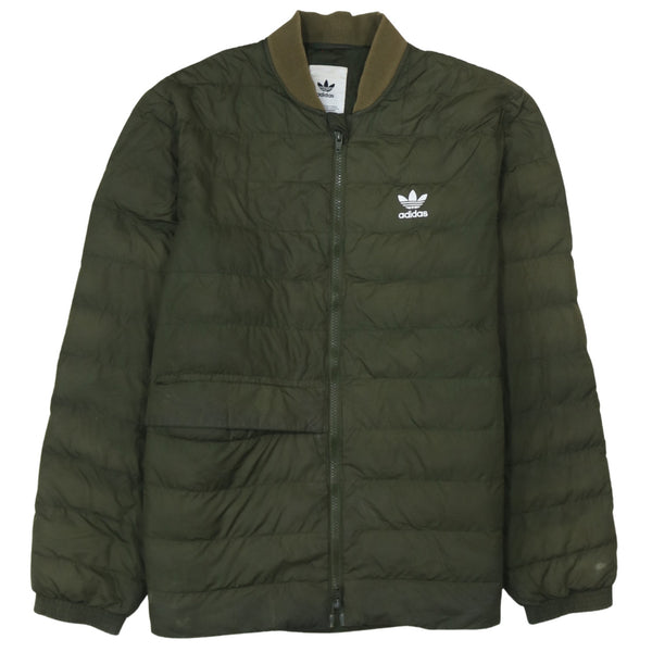 Adidas 90's Lightweight Full Zip Up Puffer Jacket Small Green