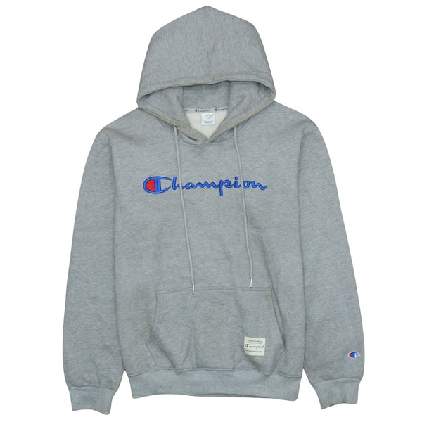Vintage Champion 90's Grey Spellout Pullover Hoodie XXLarge (2XL)