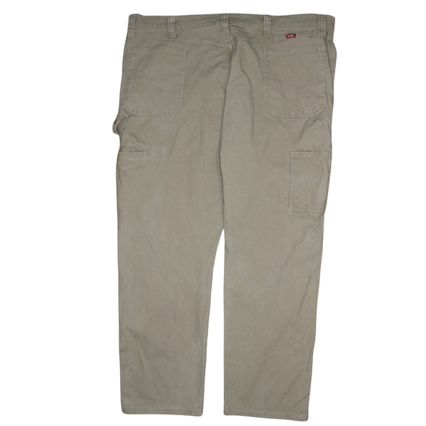 Wrangler 90's Drawstring Pockets Straight Leg Baggy Trousers / Pants 44 Beige Cream