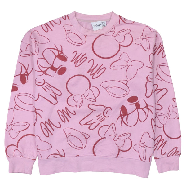 Disney 90's Lightweight Crew Neck Sweatshirt Medium Pink