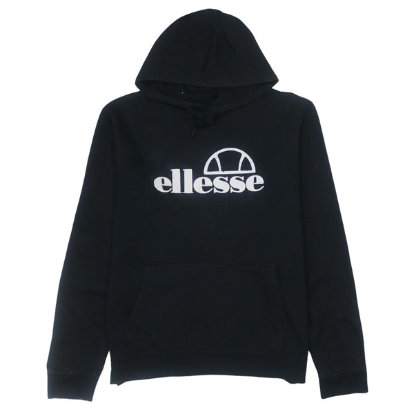 Ellesse Vintage 90's Black Spellout Pullover Hoodie Small