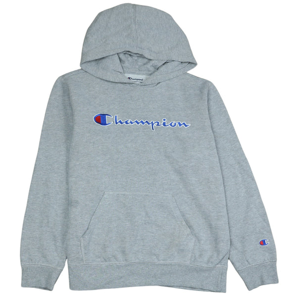 Champion 90's Vintage Grey Spellout Hoodie Women's Large Pullover