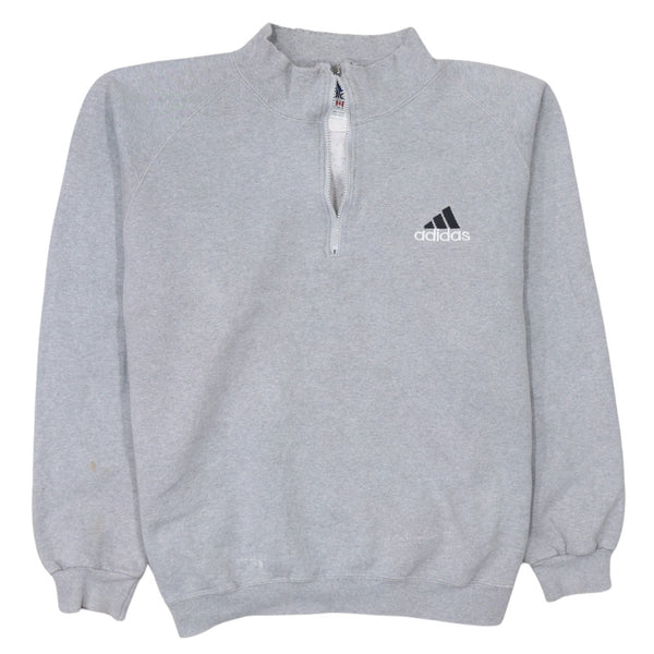 Adidas 90's Lightweight Quarter Zip Sweatshirt Medium Grey