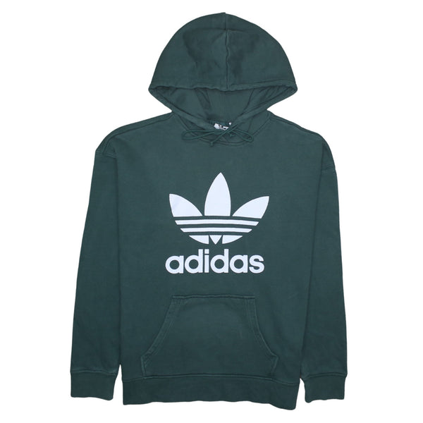 Adidas 90's Spellout Pullover Hoodie Small Green
