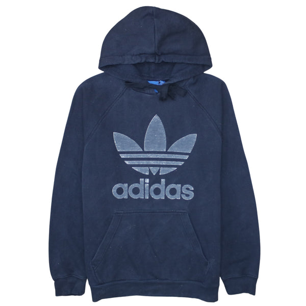 Adidas 90's Spellout Pullover Hoodie Medium Navy Blue