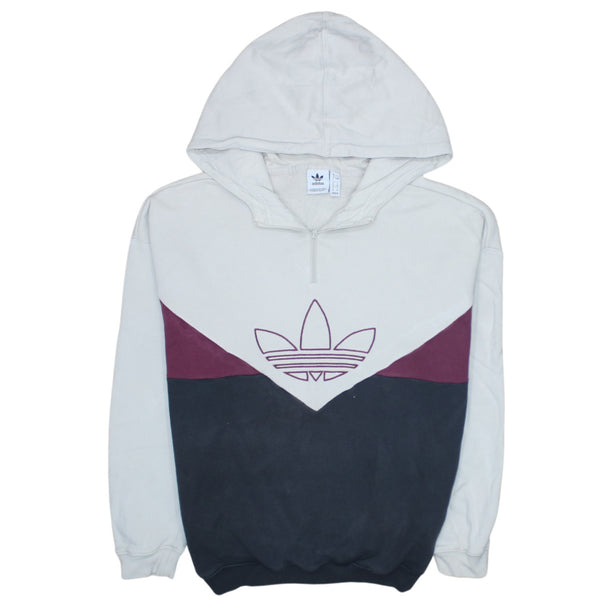 Adidas 90's Spellout Quarter Zip Hoodie XLarge  Black