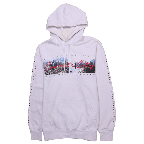 H&M Vintage 90's Concrete City White Pullover Hoodie - Men's Medium