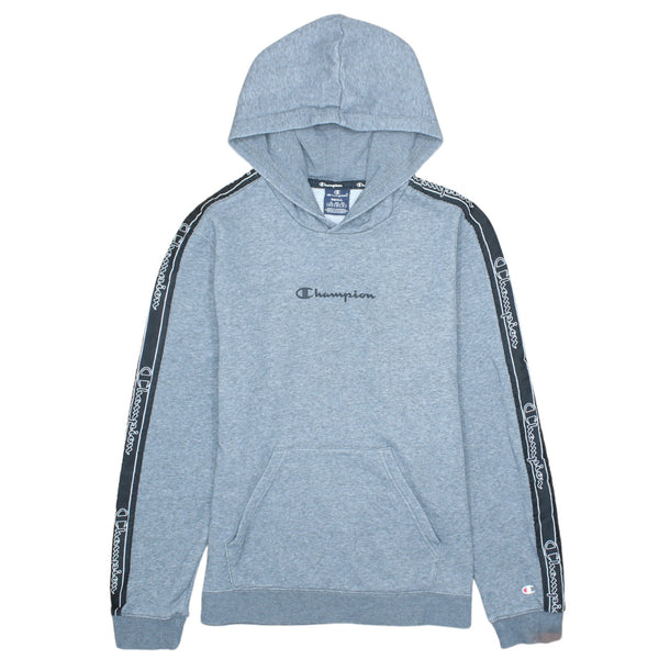 Champion Vintage 90's Grey Pullover Hoodie, Drawstring & Pockets, S