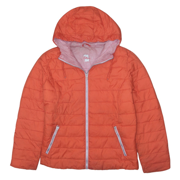 Active 90's Lightweight Full Zip Up Puffer Jacket Large  Orange