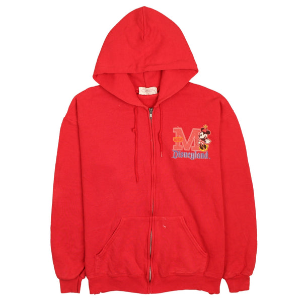 Disney 90's Red Mickey Mouse Zip Up Hoodie Large, Vintage Style