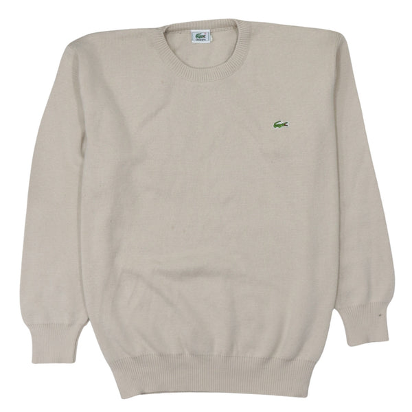 Lacoste 90's Lightweight Crew Neck Sweatshirt Medium  Beige Cream